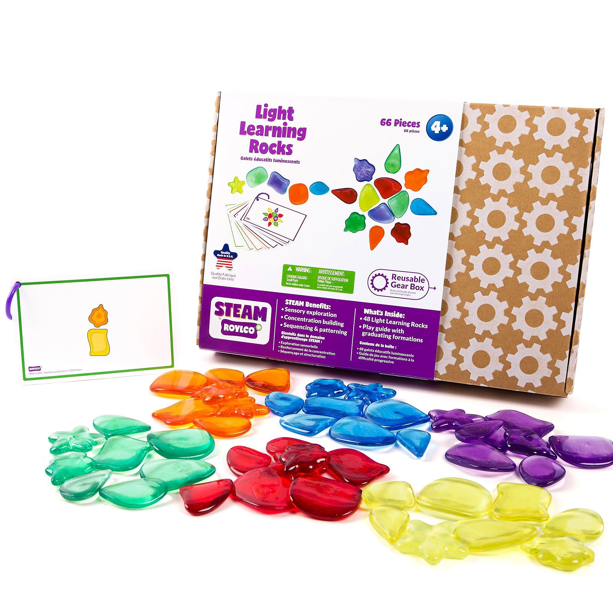 STEAM by Roylco Light Learning Rocks & Play Guide, 49 Pieces/Set (R-20301)