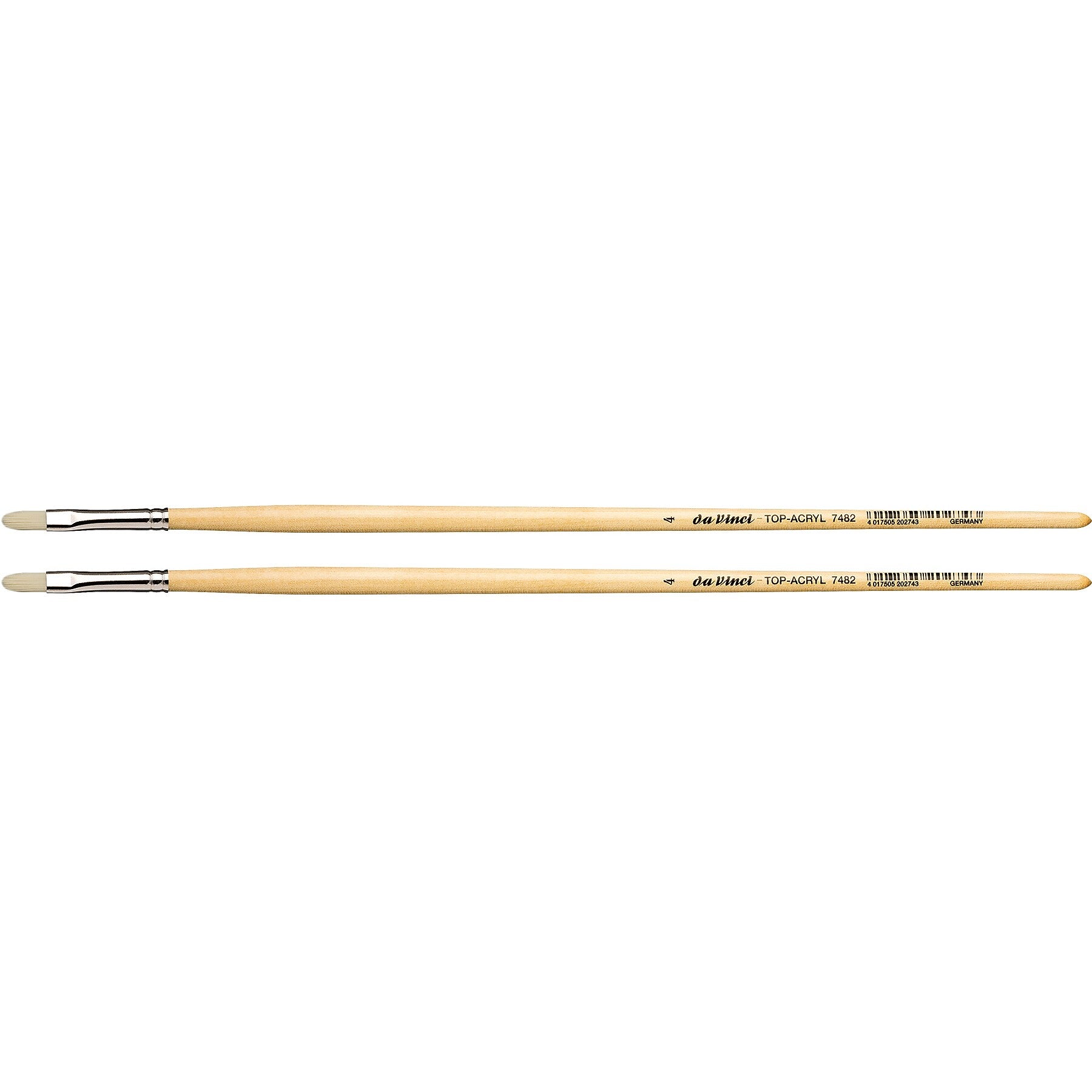 da Vinci TOP-ACRYL Oil and Acrylic Synthetic Bristle White Filbert Brush, 2 Brushes/Pack (DVXVA74824-2)