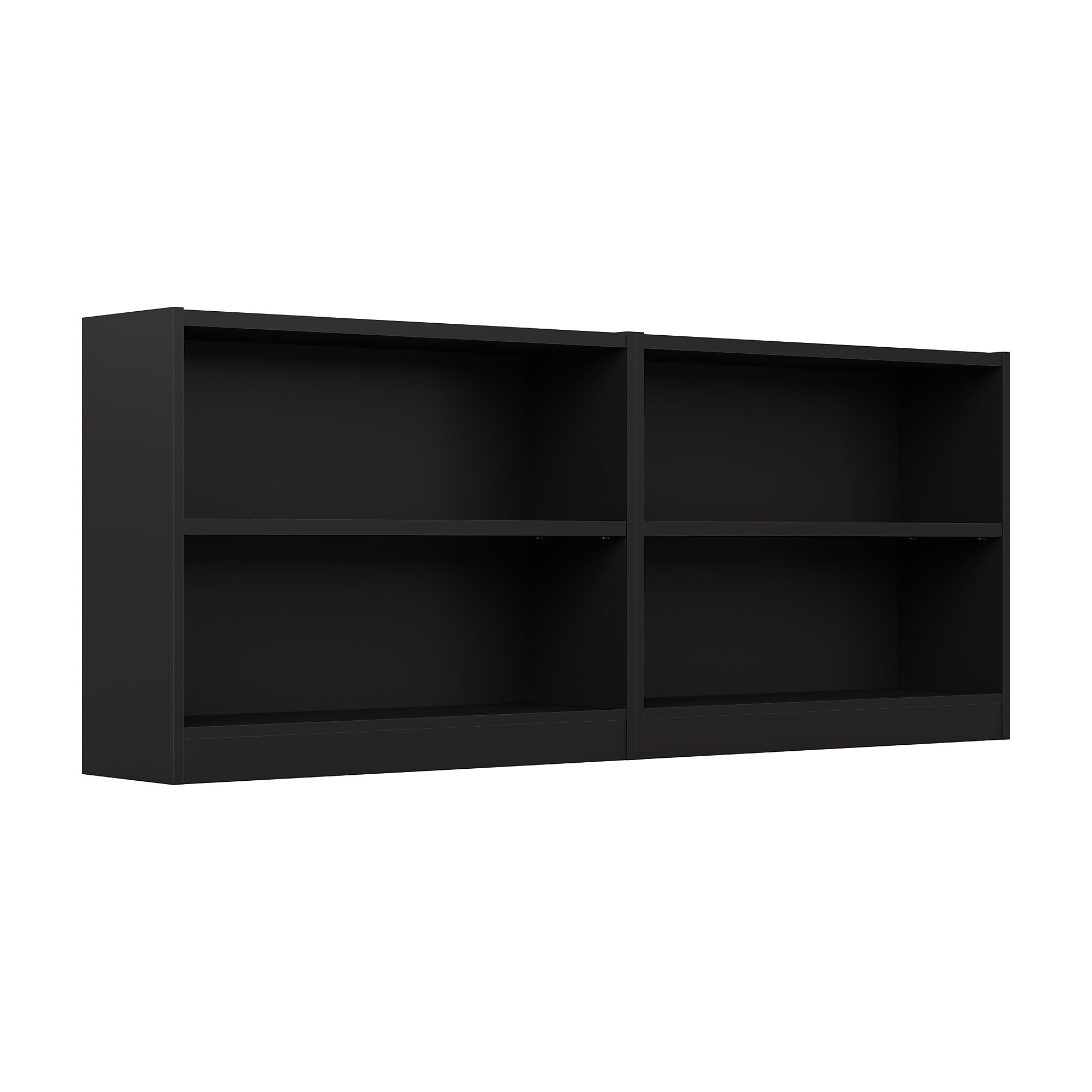 Bush Furniture Universal 30"H 2-Shelf Bookcase, Classic Black, 2/Set (UB001BL)