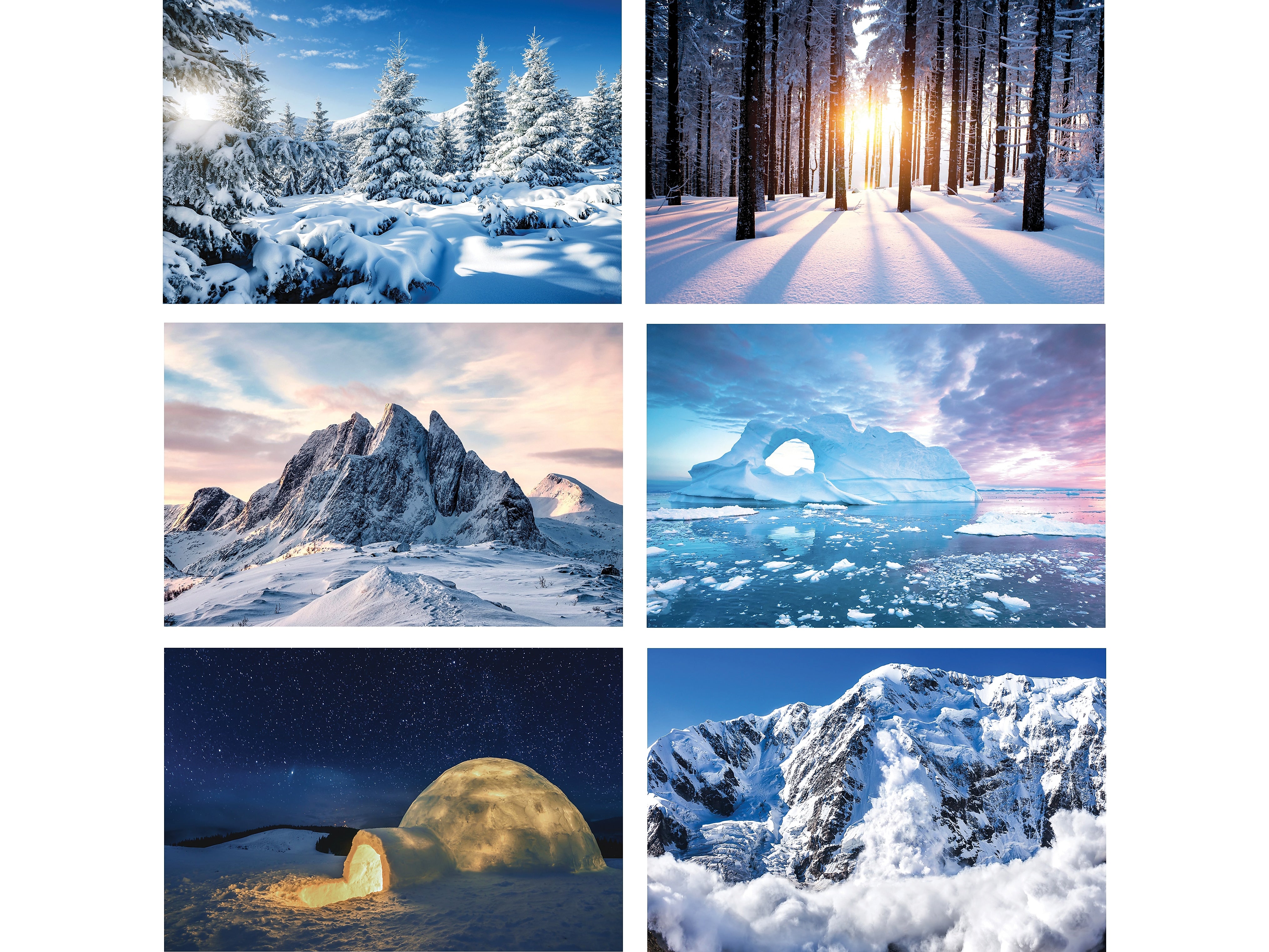 Better Office Coldscape Snow Cards with Envelopes, 4" x 6", Assorted Colors, 50/Pack (64578-50PK)