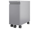 Hirsh 2-Drawer Mobile Vertical File Cabinet, Letter/Legal Size, Lockable, 21.75"H x 10"W x 19.88"D, Arctic Silver (24045)