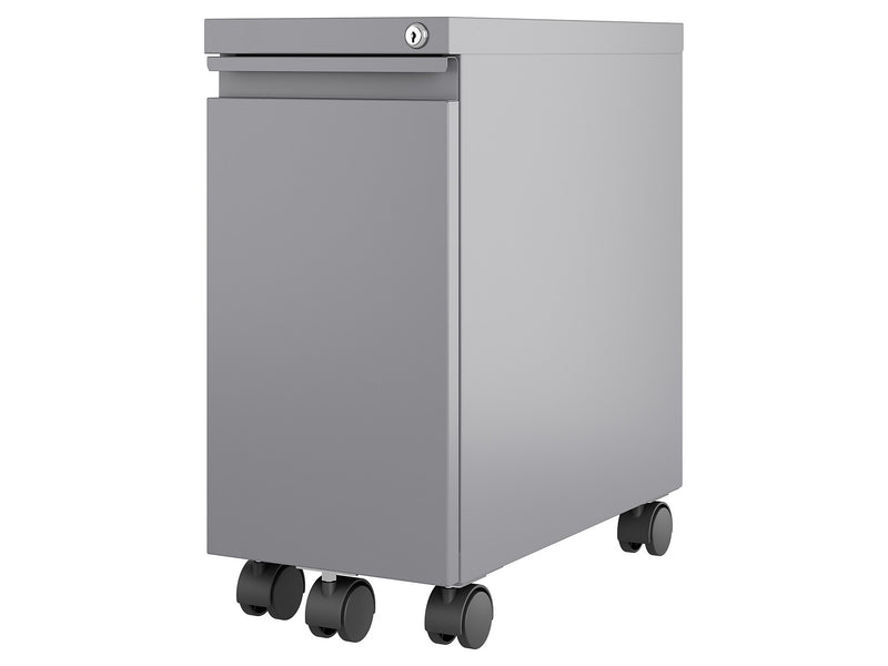 Hirsh 2-Drawer Mobile Vertical File Cabinet, Letter/Legal Size, Lockable, 21.75"H x 10"W x 19.88"D, Arctic Silver (24045)