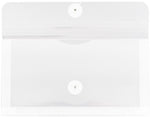 JAM Paper Premium Plastic Filing Envelope with Button & String Closure, 5 1/4" x 10", Clear, 3/Pack (921B1CLX3)