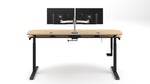 VersaDesk PowerLift Split-Level 72"W Electric Rectangular Adjustable Standing Desk, Maple/Black (PL2SD7230-BM)