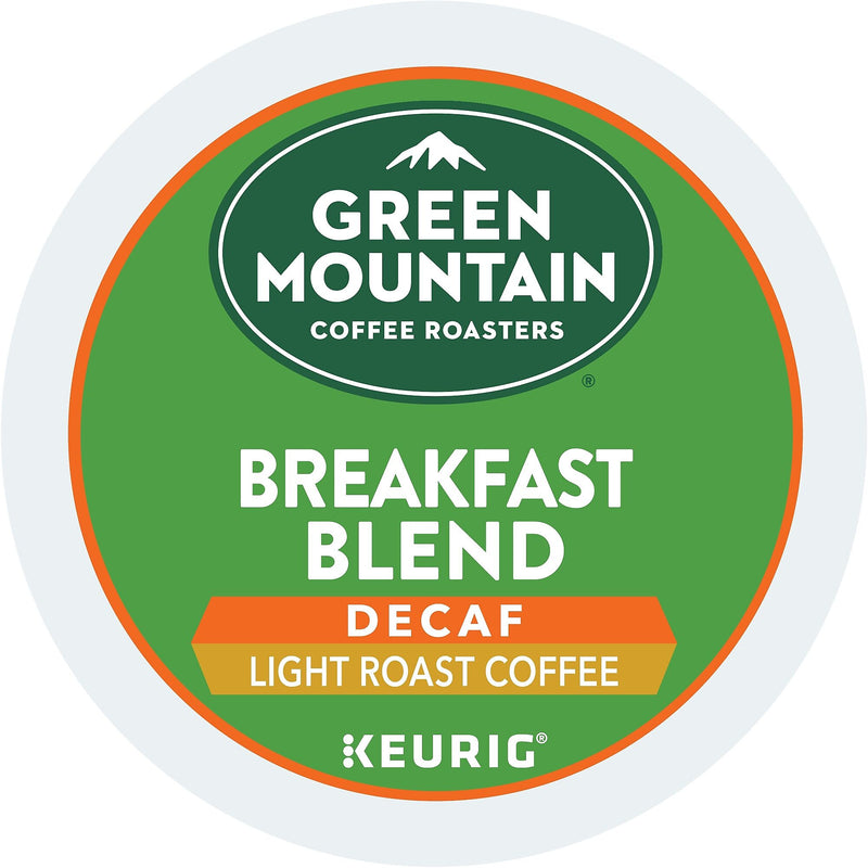 Green Mountain Breakfast Blend Decaf Coffee Keurig® K-Cup® Pods, Light Roast, 96/Carton (7522)