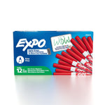 Expo Dry Erase Markers, Fine Tip, Red, 12/Pack (86002)