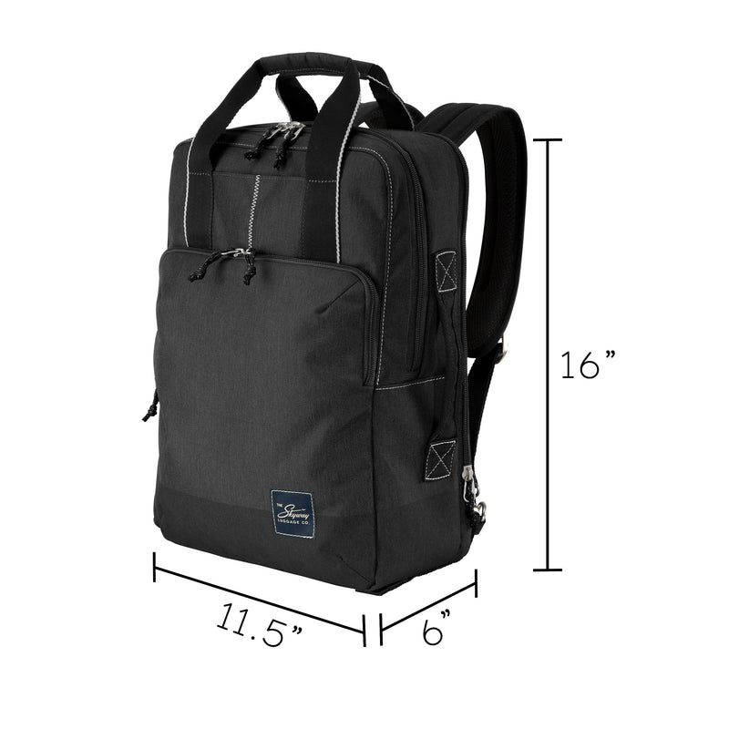Skyway Luggage Rainier Deluxe Laptop Backpack, Crater Black (505-17-001-BKP)