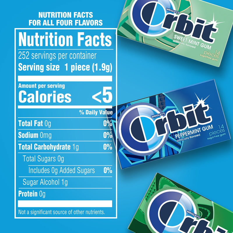 Orbit Variety Box Sugar Free Gum, Back To School, 12.8 oz., 18/Pack