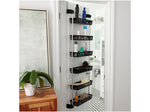Household Essentials 6-Shelf Plastic Over-the-Door Storage Rack, 18", Black (2157-1)