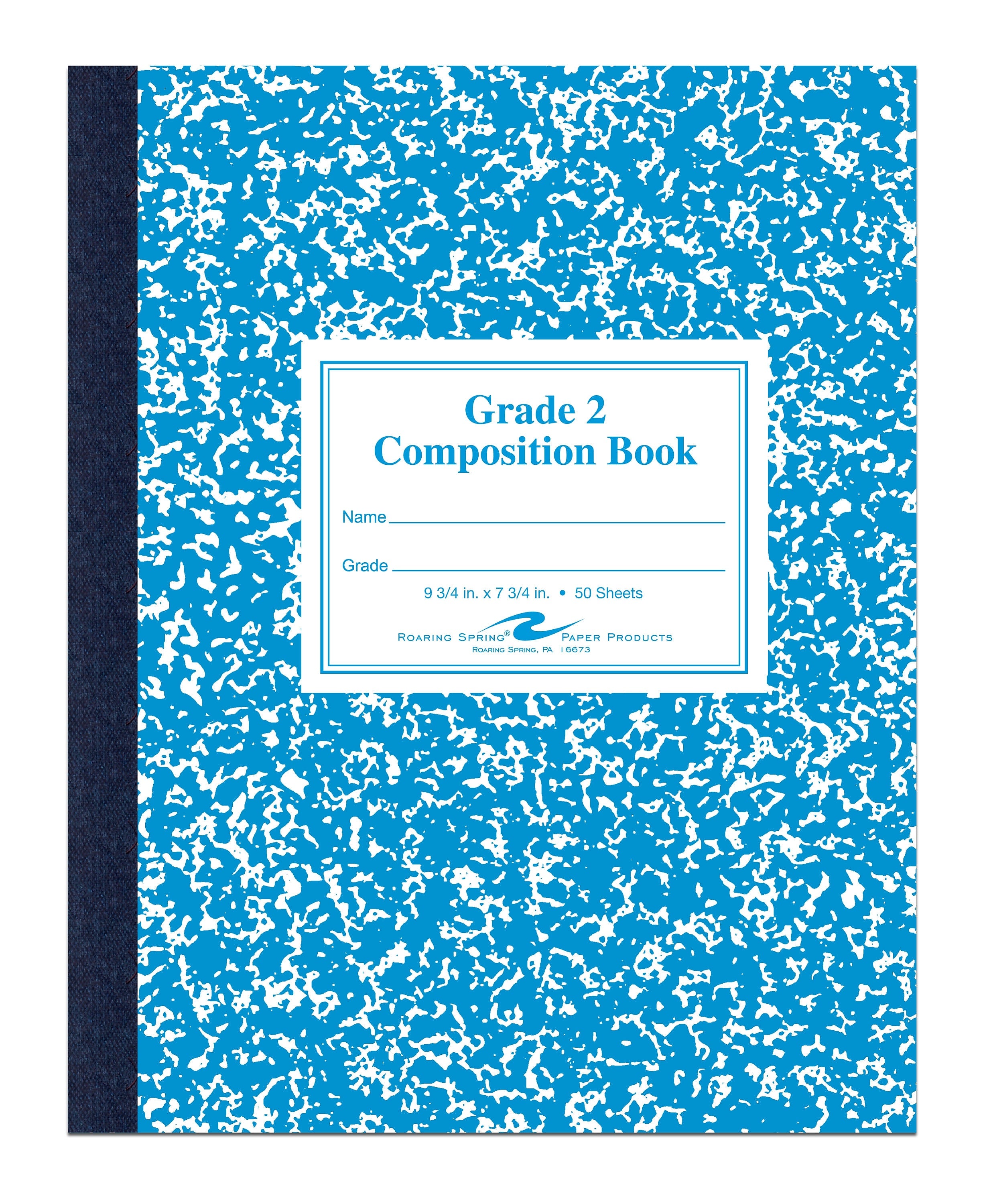 Roaring Spring Paper Products Composition Notebooks, 7.75" x 9.75", Wide Ruled, 50 Sheets, Blue (ROA77921)