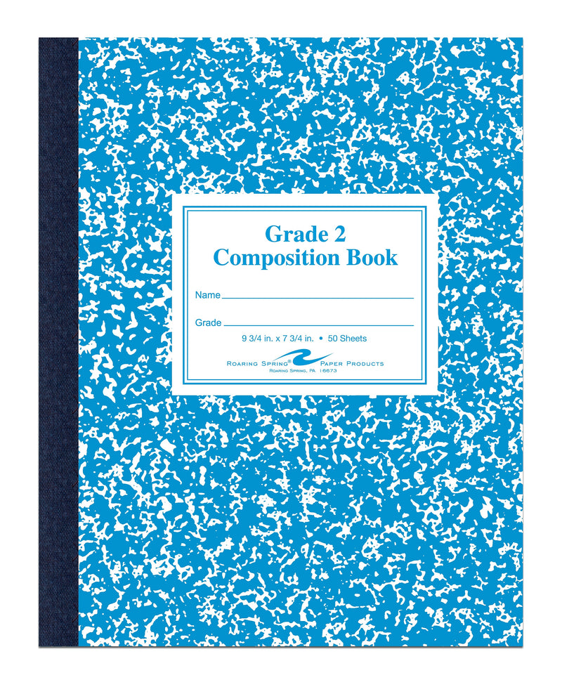 Roaring Spring Paper Products Composition Notebooks, 7.75" x 9.75", Wide Ruled, 50 Sheets, Blue (ROA77921)