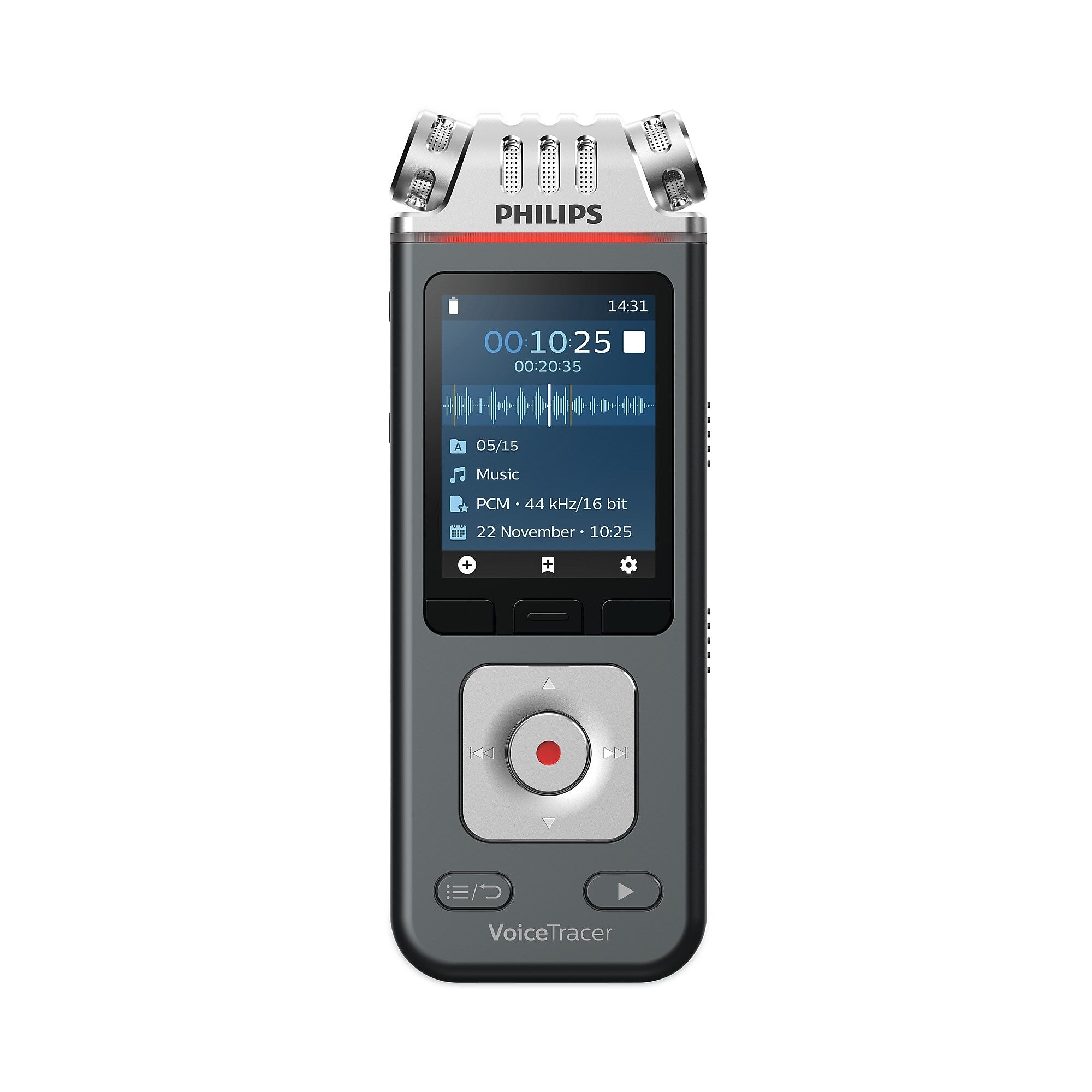 Philips Voice Tracer DVT7110 Digital Recorder, 8 GB, Black (PSPDVT7110)
