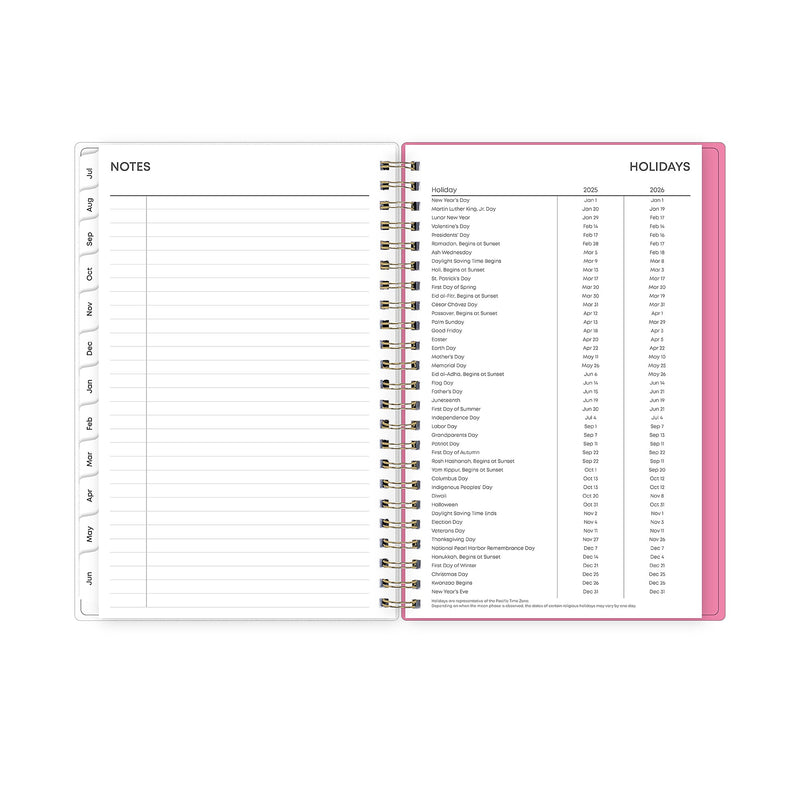 2025-2026 Blue Sky Roosevelt 5" x 8" Academic Year Weekly & Monthly Planner, Plastic Cover, Multicolored (128692-A26)