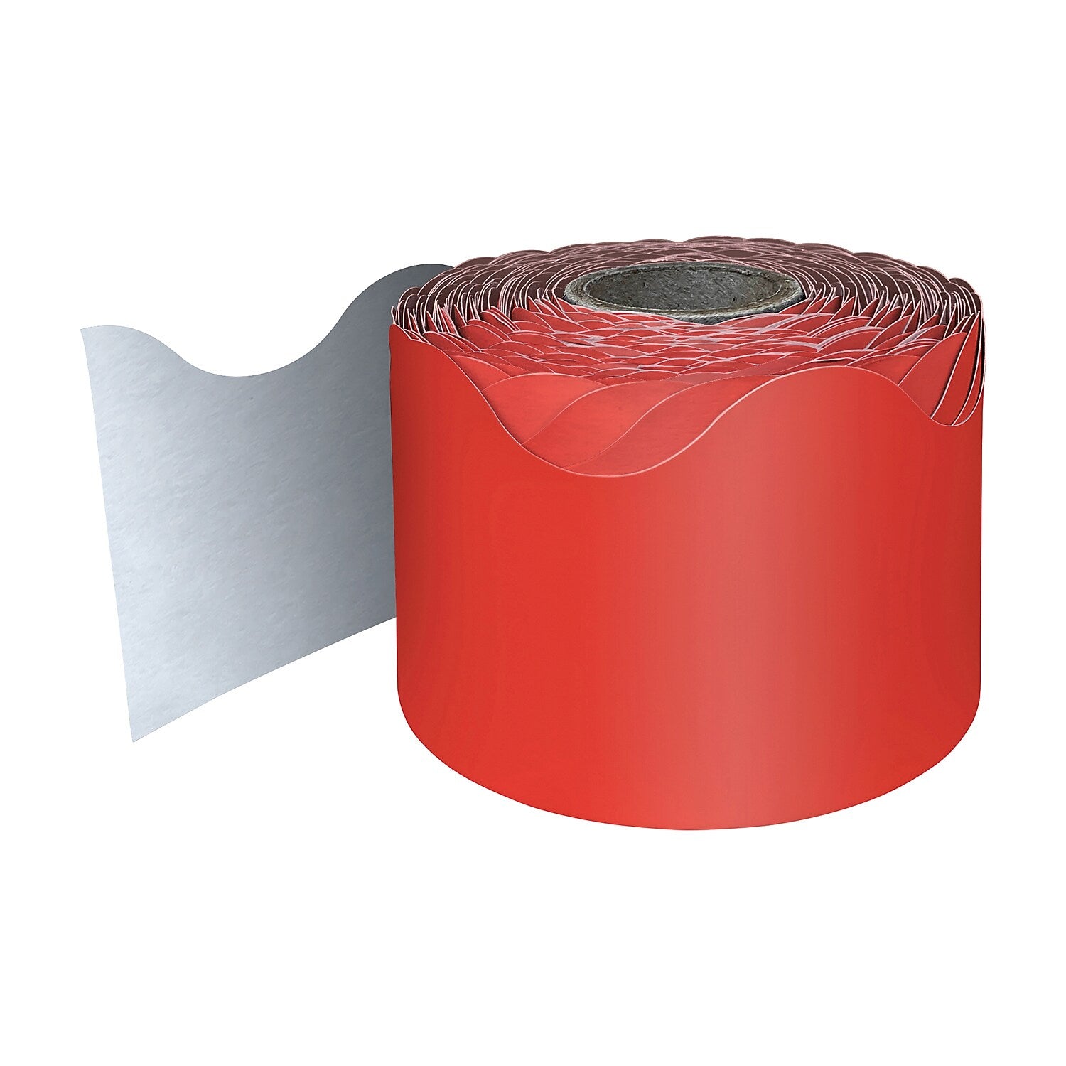 Carson Dellosa Education Rolled Scalloped Border, 2-1/4" x 65', Red, 3/Bundle (CD-108465-3)