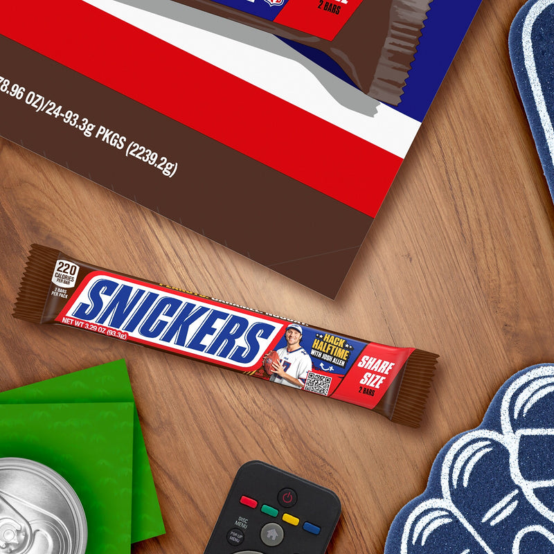 Snickers Share Size Milk Chocolate Candy Bars, 3.29 oz., 24/Box (MMM32252)