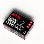 ACCO Large Binder Clips, 1.06" Capacity, Black, 12 Clips/Pack (72100)