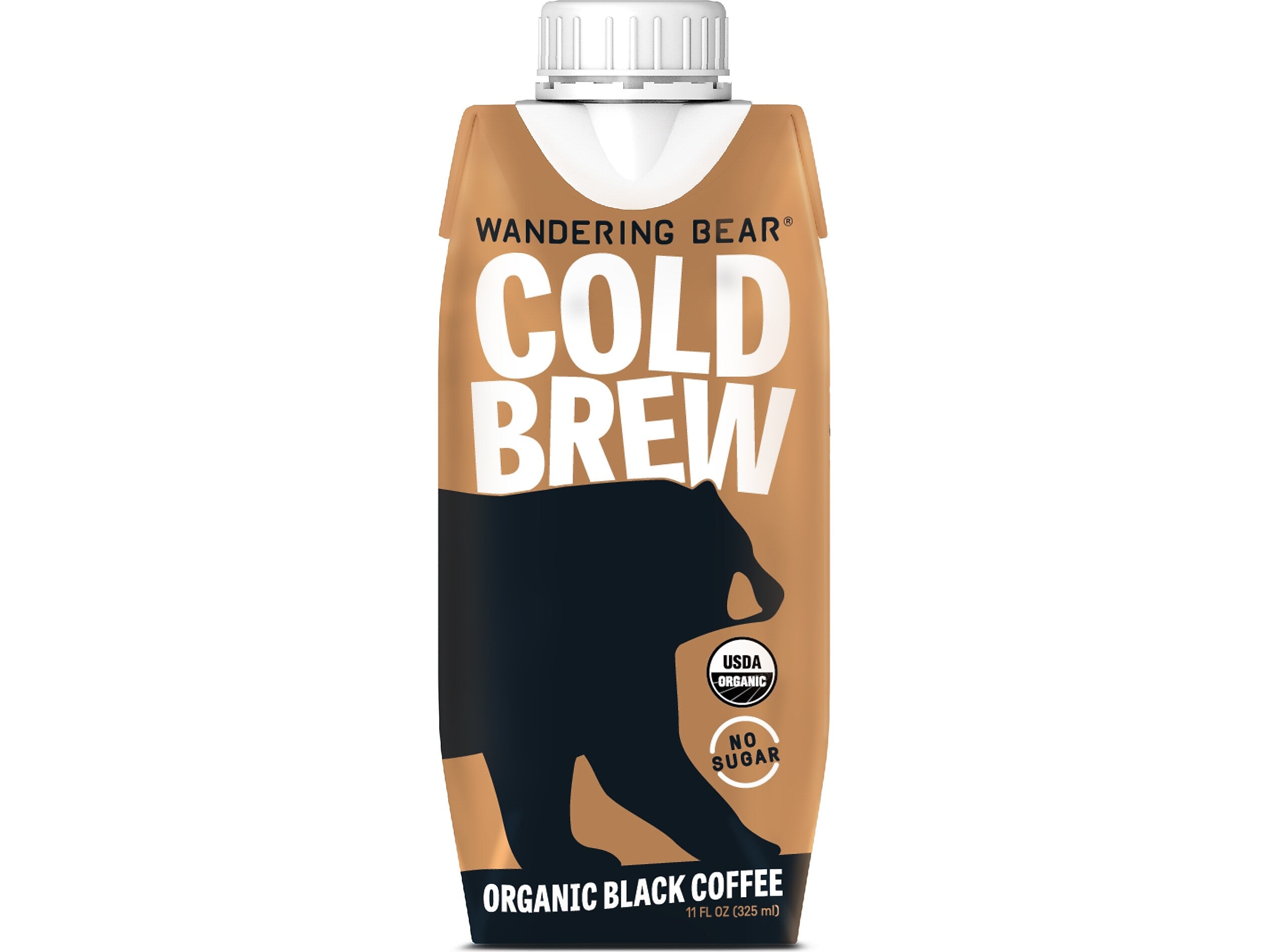 Wandering Bear Straight Black Cold Brew Coffee, 11 oz., 12/Case (WBSB11oz12pak)