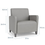 Lesro Ravenna Fabric Guest Chair, Open House Black/Brushed Steel (RV1201.FBS-01OHBK)