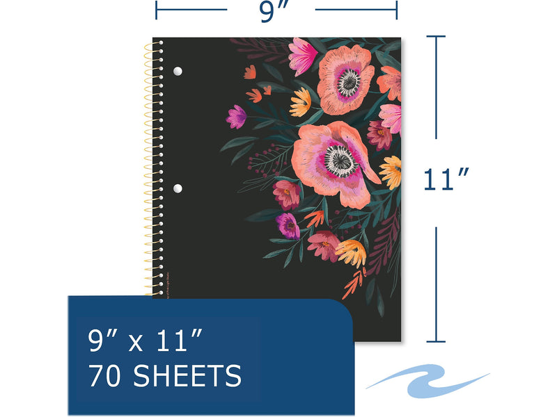 Roaring Spring Paper Products Studio Series 1-Subject Notebooks, 9" x 11", College Ruled, 70 Sheets (11323)
