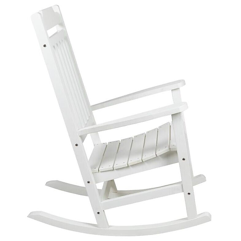 Flash Furniture Winston All-Weather Rocking Chair, White Faux Wood, 2/Pack (2JJC14703WH)
