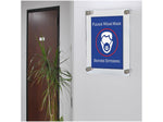Azar Sign Holder, 15" x 21", Wall Mounted, Silver, Acrylic, 4/Pack (105508-SLV-4PK)