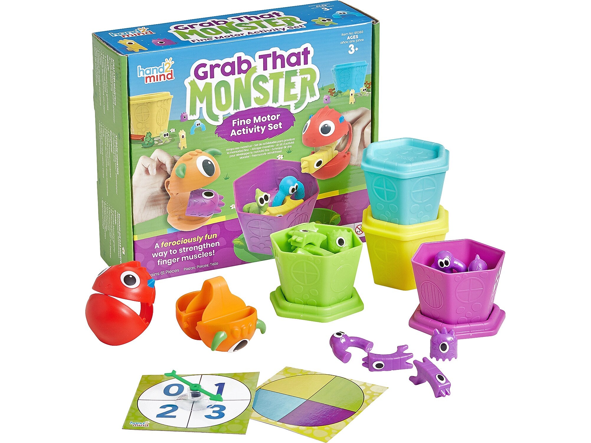 hand2mind Grab That Monster Fine Motor Activity Set, Assorted Colors (95383)