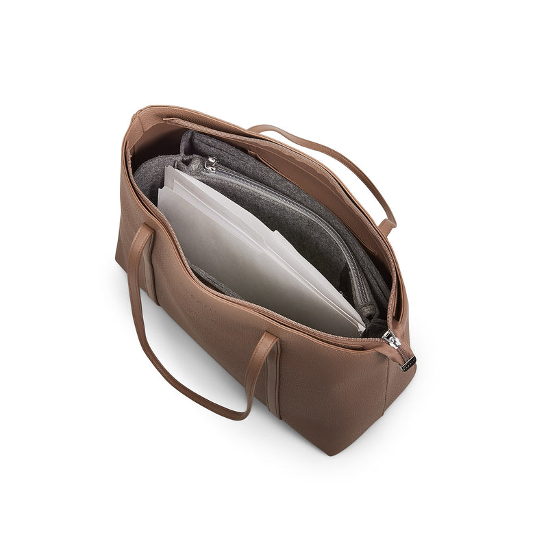 Bugatti Pure Vegan Leather Business Tote, Taupe (LBG5054BU-TAUPE)