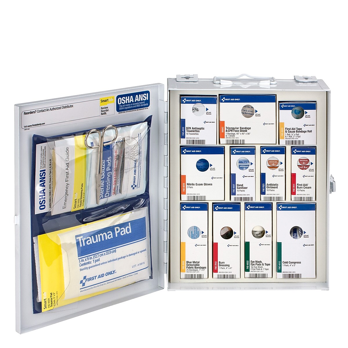 SmartCompliance Food Service Metal First Aid Cabinet without Medication, ANSI Class A, 25 People, 95 Pieces (90658-021)