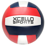 Xcello Sports Volleyballs with Pump, Navy/Silver and Navy/Red, 6/Pack (XS-VB-6-ASST-2)