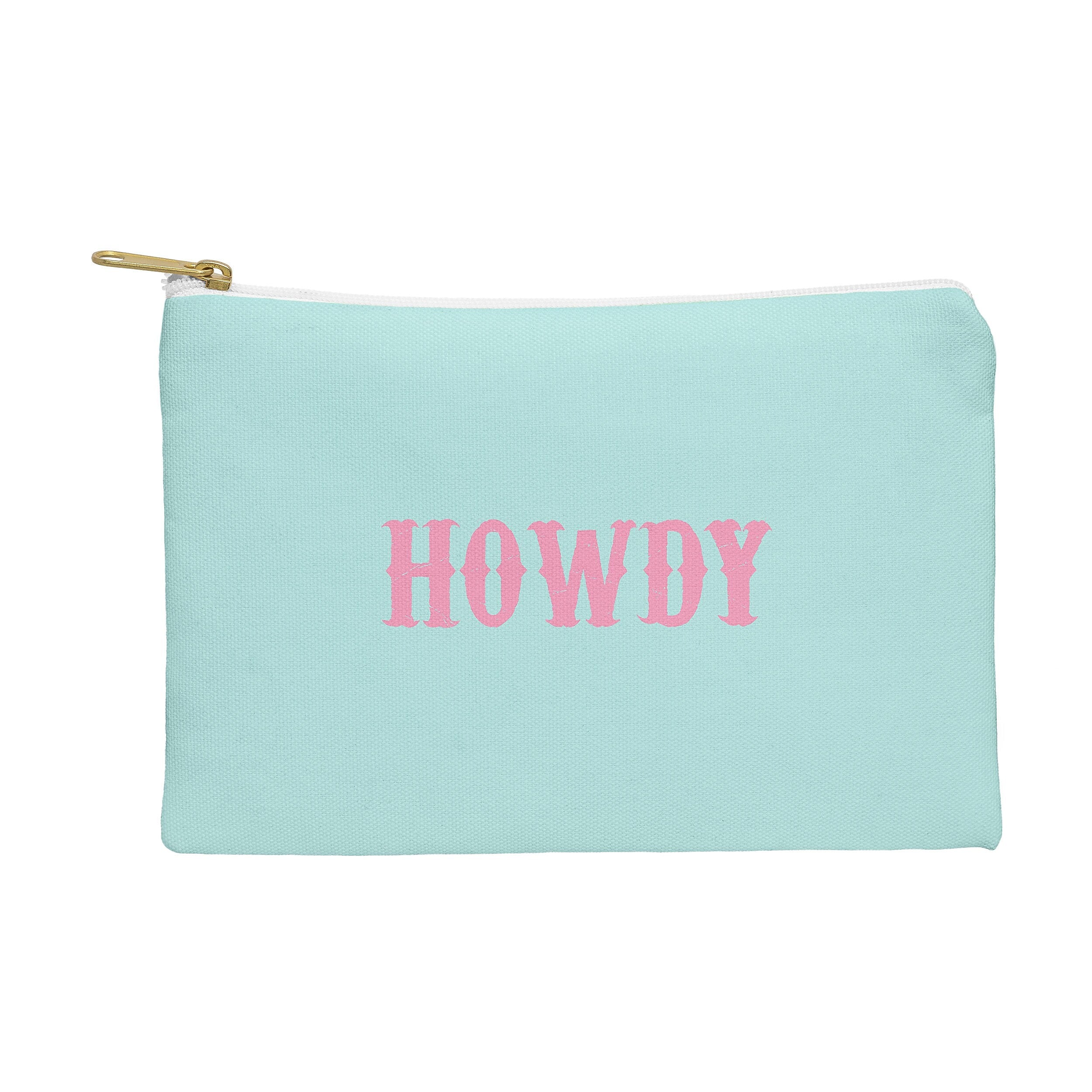 DENY Designs HOWDY 8.5" Polyester Travel Pouch, Water Resistant, Multicolored (85473-WPOFSM)