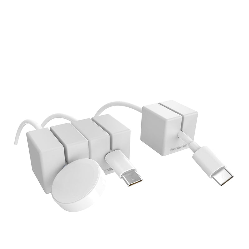 Function101 Cable Blocks, Magnetic Cable Organizers, Gray, 3/Pack (F101-CBXG3)