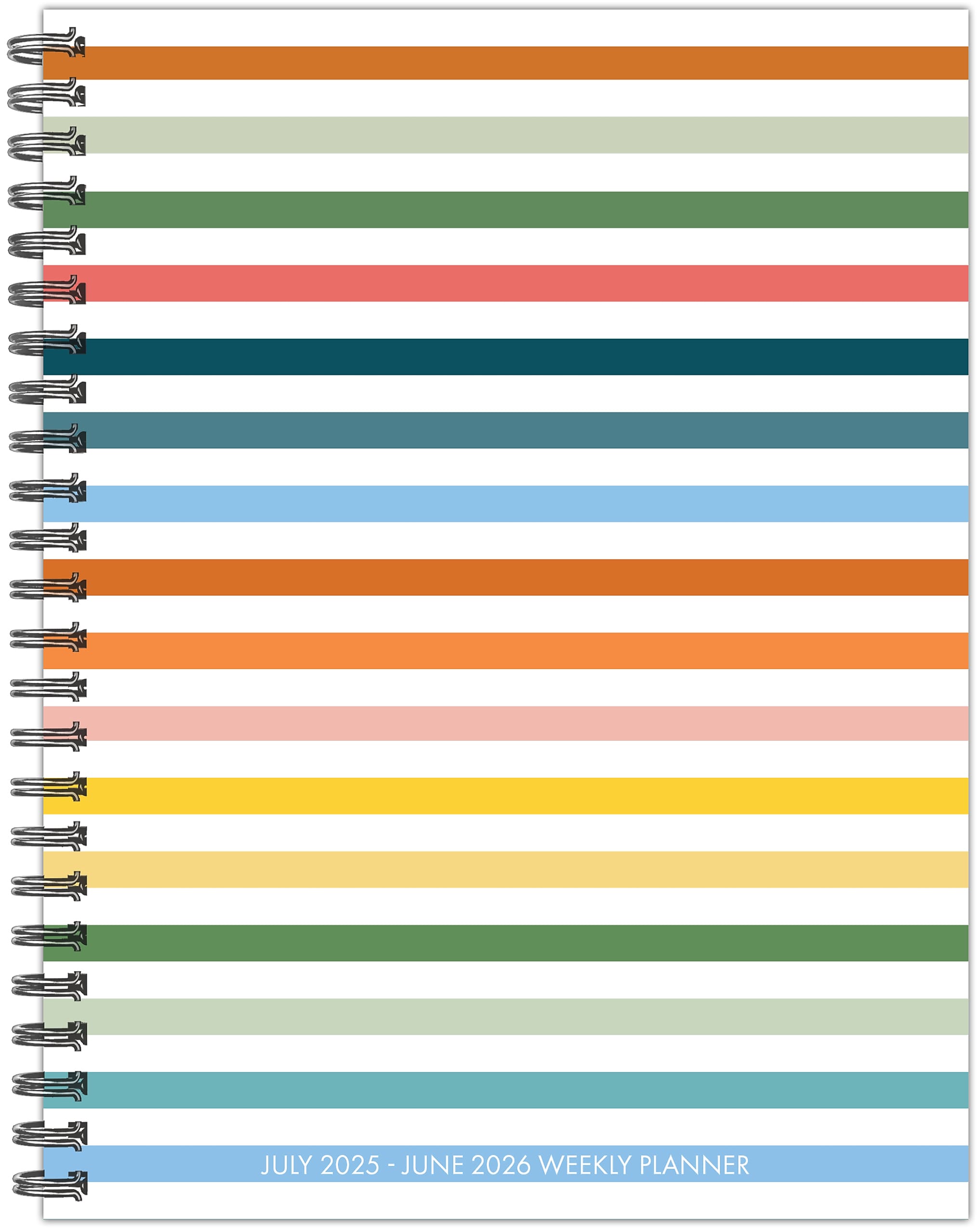 2025-2026 Willow Creek Happy Stripe 6.5" x 8.5" Academic Year Weekly & Monthly Planner, Multicolored (56783)