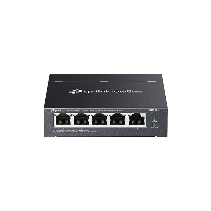 TP-Link Omada 5-Port Gigabit Unmanaged Desktop Switch, 1000 Mbps, Black (DS105G)