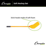 Champion Sports Soft Hockey Set, Blue/Yellow, 12/Set (CHSHS10SET)