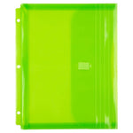 JAM Paper Plastic Binder Pocket, 3-Hole Punched, Lime Green, 3/Pack (218VB1LIMEX3)