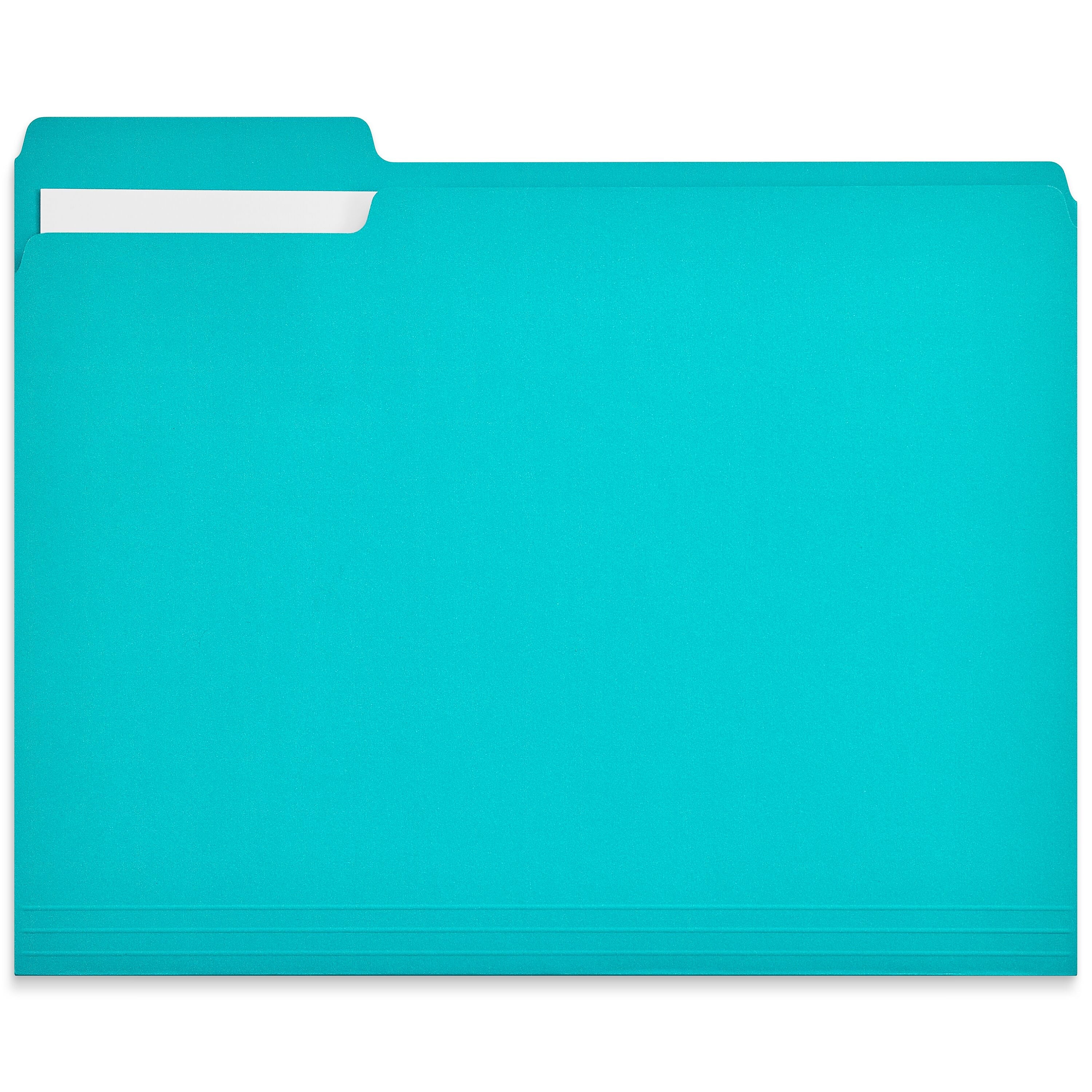 Staples File Folder, 1/3-Cut Tab, Letter Size, Teal, 100/Box (ST62567)