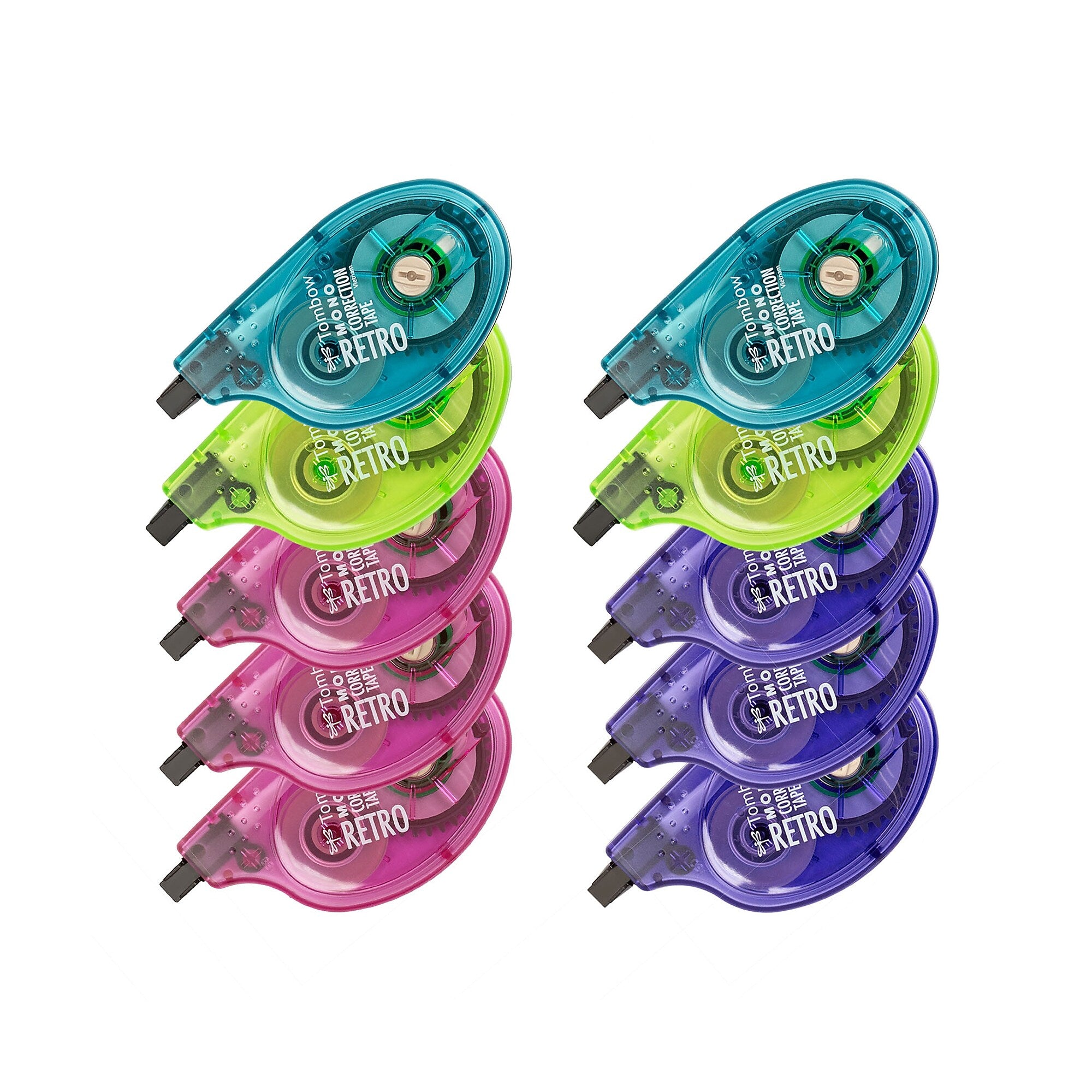Tombow MONO Retro Correction Tape, White, 10/Pack (68723)