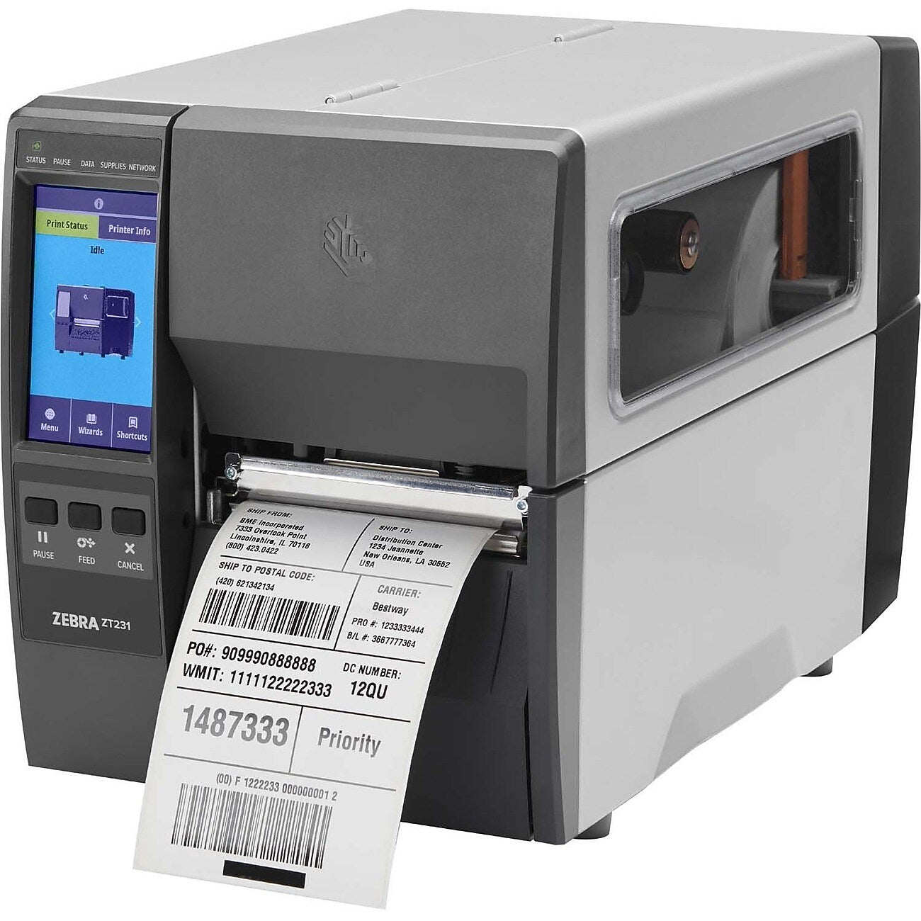 Zebra ZT231 Thermal Transfer Label Printer, Black (ZT23142-T01000FZ)