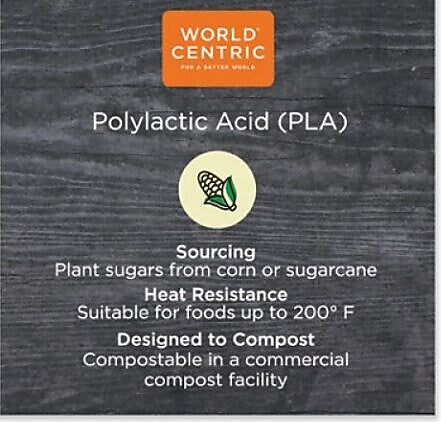 World Centric PLA Hinged Clamshells, 46 oz., 8.3" x 8.6" x 3.1", Clear, Plastic, 300/Carton (WORKLCS8N)