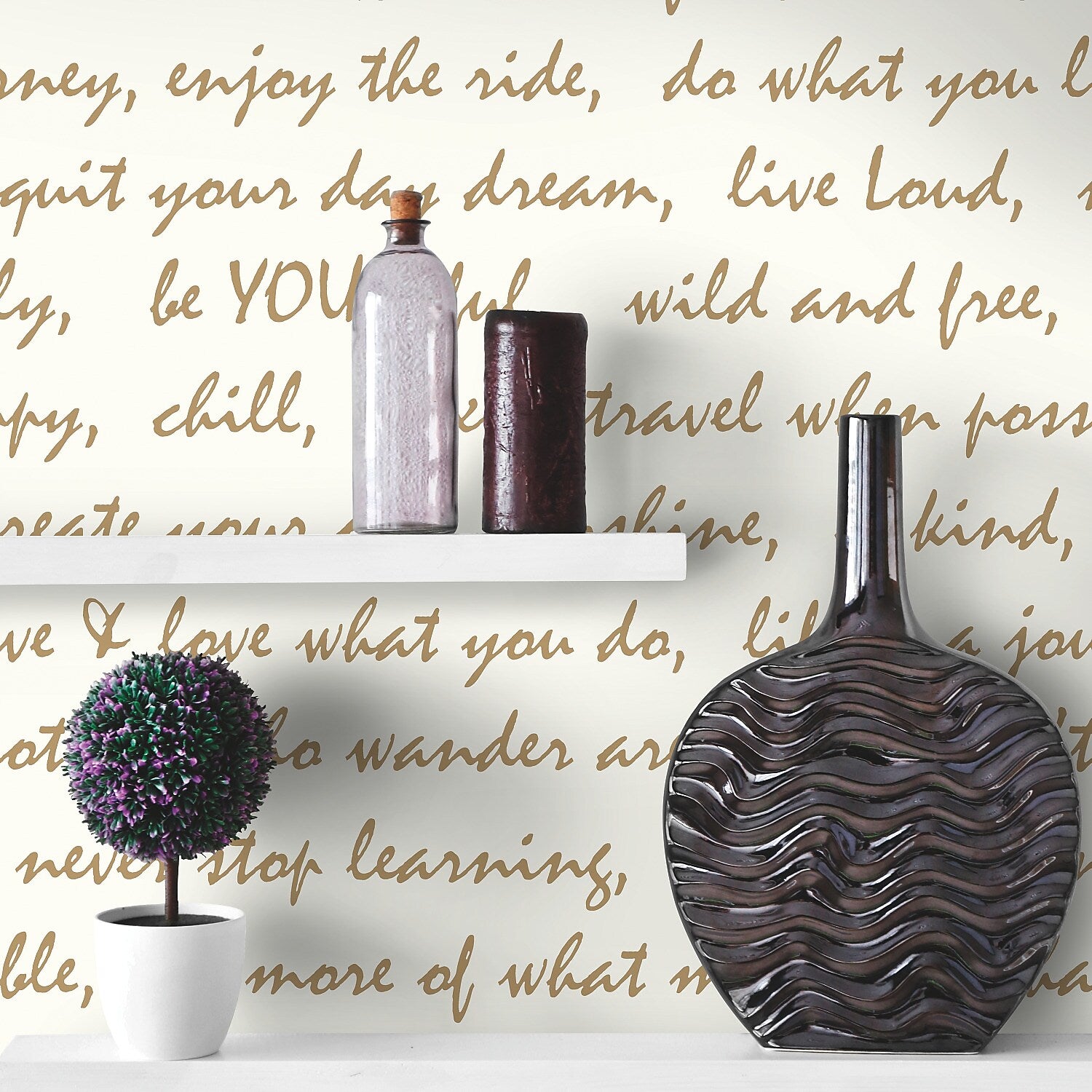 York Wallcoverings Dream Big Script Peel and Stick Wallpaper (RMK9006WP)