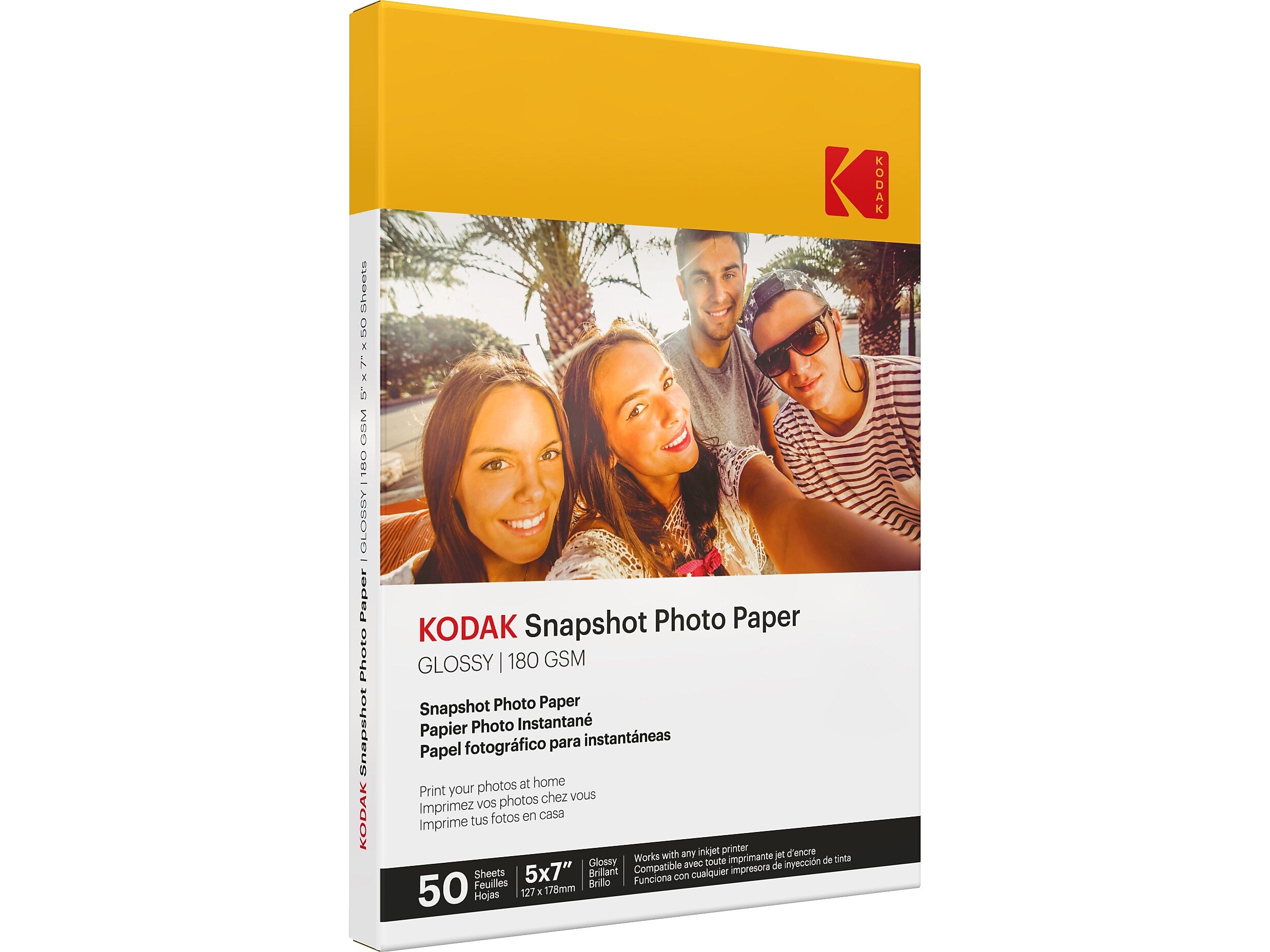 Kodak Snapshot Glossy Photo Paper, 5" x 7", 50 Sheets/Pack (41307)
