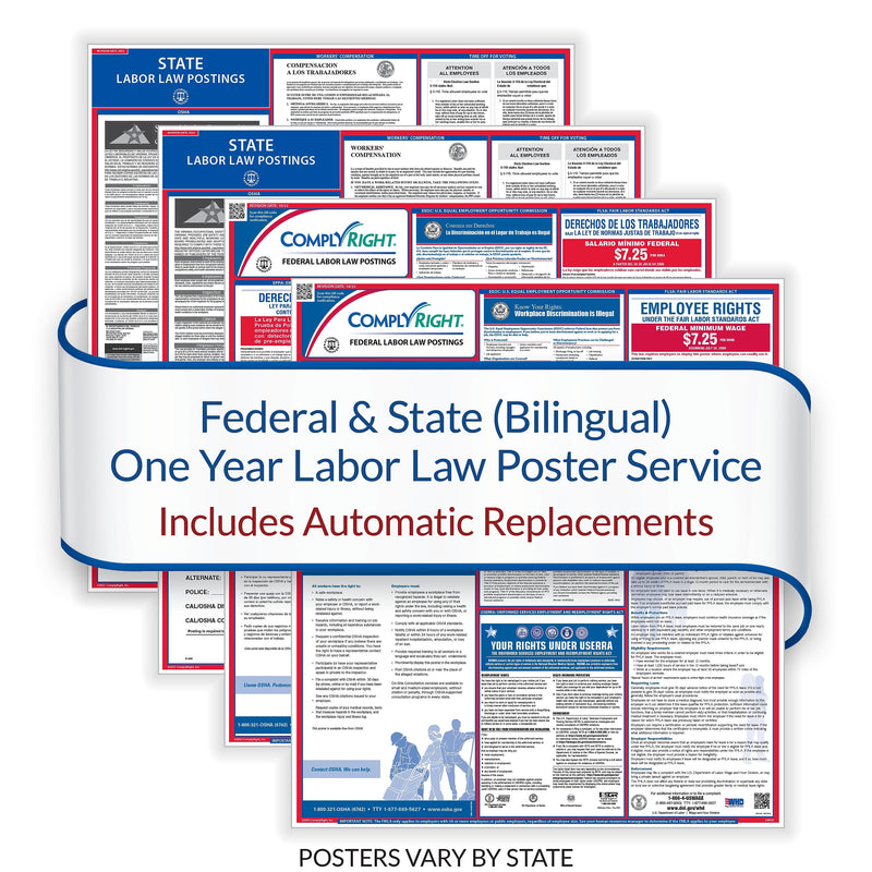 ComplyRight Federal and State (Bilingual) Labor Law 1-Year Poster Service, Alaska(U1200CBAAK)