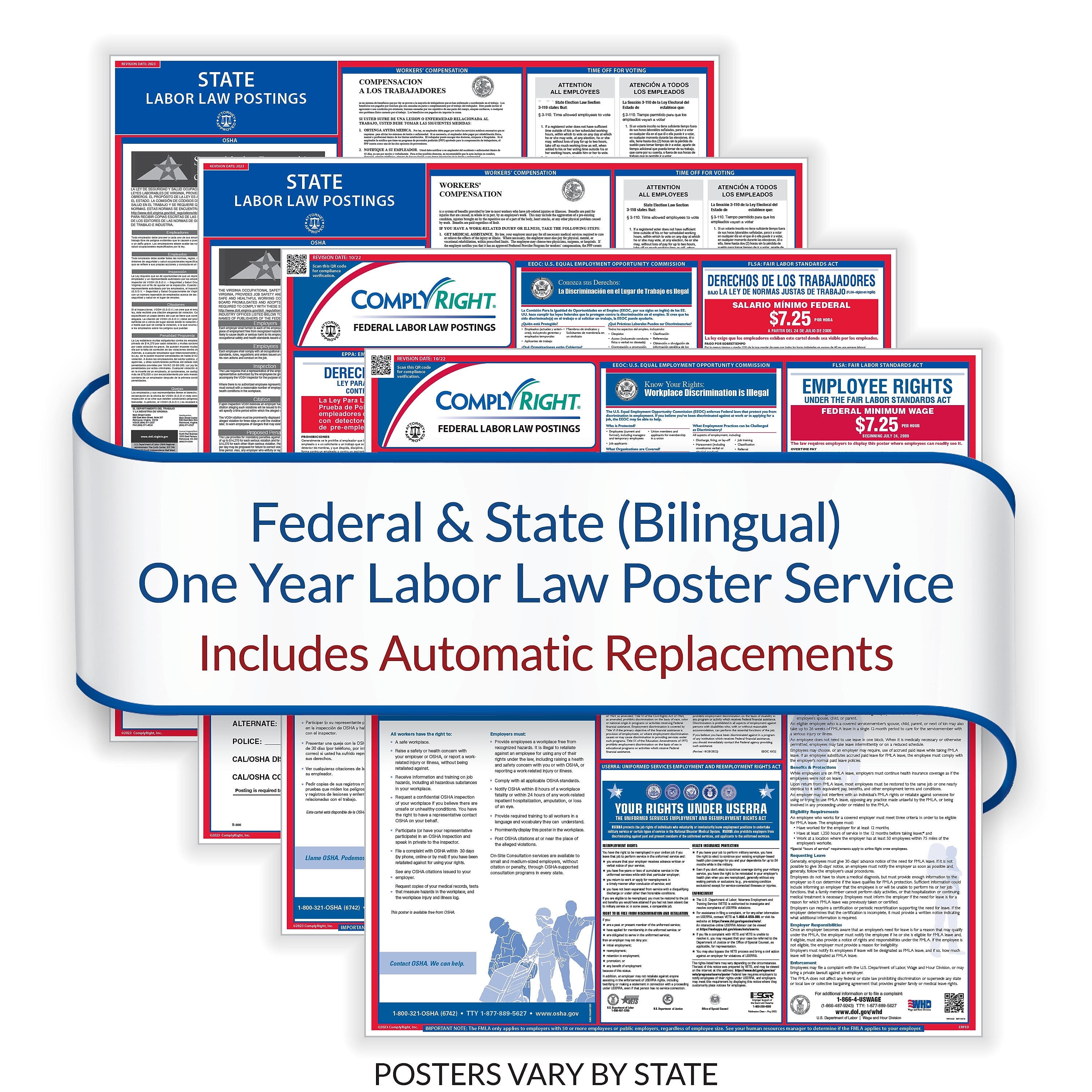 ComplyRight Washington D.C. Federal Labor Law Poster, All States, English & Spanish (U1200CBADC)
