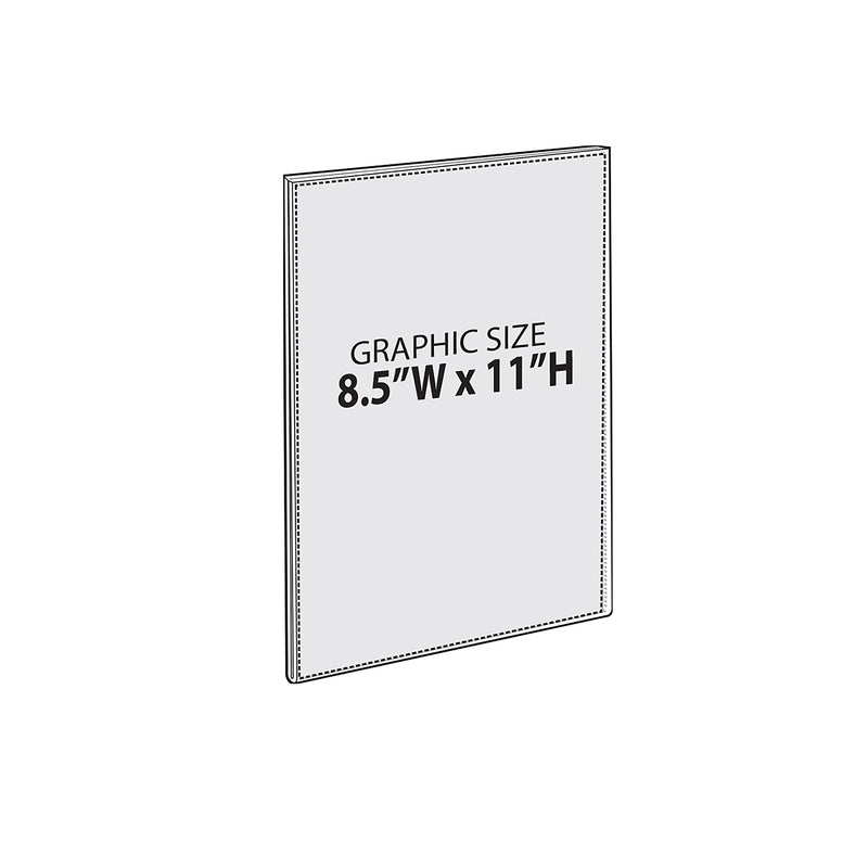 Azar Sign Holder, 8.5" x 11", Vertical, Wall Mounted, Clear, Acrylic, 10/Pack (122021)