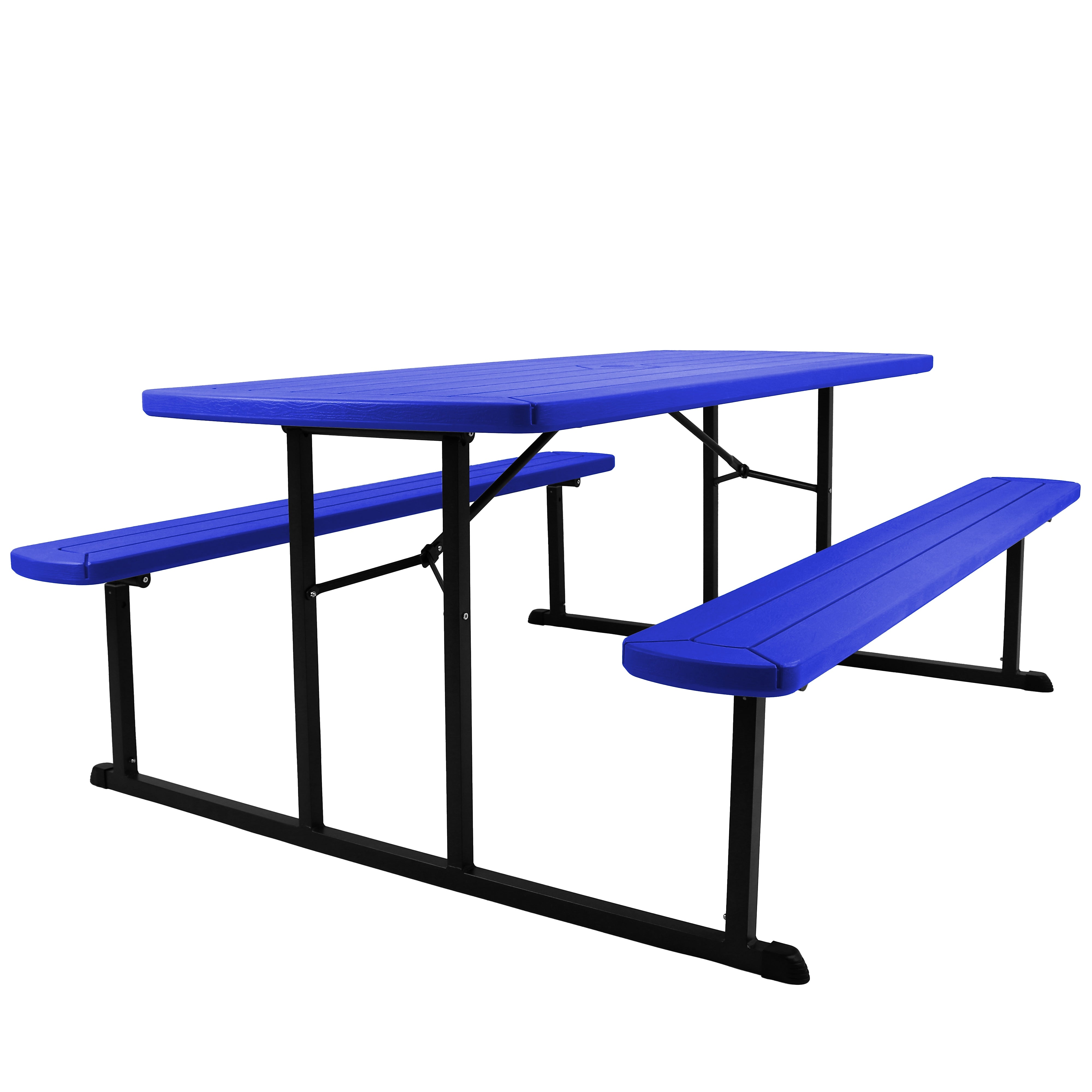 National Public Seating BMPT Series 30" x 72" Heavy Duty Picnic Folding Table, Blue (BMPT3072-BK04)