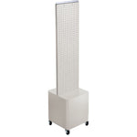 Azar Displays 44”H x 13.5W Floor Display on Studio Wheeled Base, White (700729-WHT-WB)