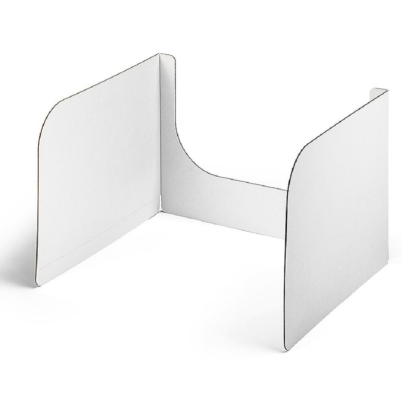 Classroom Products Foldable Cardboard Freestanding Privacy Shield, 13"H x 20"W, White, 20/Box (WS1320 WH)