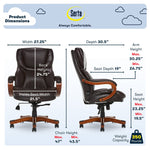 Serta Big and Tall Ergonomic Bonded Leather Swivel Executive Chair, Light Brown (43506A)