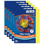 Tru-Ray 9" x 12" Construction Paper, Lively Lemon, 50 Sheets/Pack, 5 Packs/Bundle (PAC103402-5)