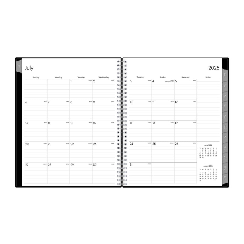 2025-2026 Blue Sky Enterprise 8.5" x 11" Academic Year Weekly & Monthly Planner, Plastic Cover, Black (130609-A26)